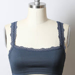 Women's navy blue dark grey crop top with lace straps for maternity clothing, Shop T.K.S, Canada