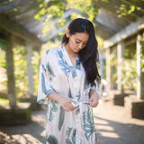 women's palma print kimono robe with pockets and ties, bridal robe, bridal gift, Shop T.K.S