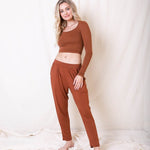 Women's rust orange comfortable loungewear loungepant, Shop T.K.S