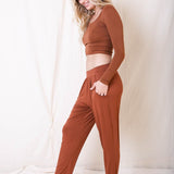 Women's rust orange comfortable loungewear loungepant, Shop T.K.S