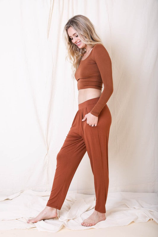 Women's rust orange comfortable loungewear loungepant, Shop T.K.S