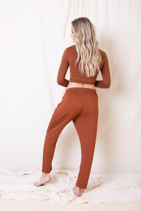 Women's rust orange comfortable loungewear loungepant, Shop T.K.S