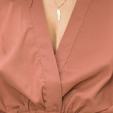 Women's Kimono Crop Top Terracotta Rose