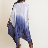 Women's blue and white beach cover up, what to wear on vacation, Shop T.K.S
