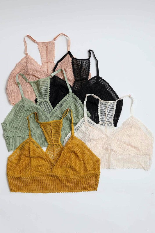 Women's yellow lingerie, lace crop top bralette, Shop T.K.S Canada, pink bralette, black bralette, green bralette, yellow bralette