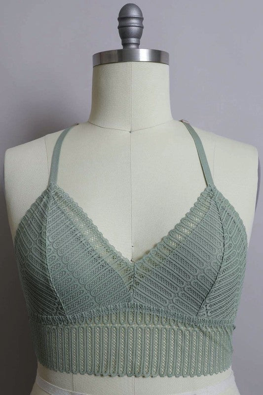 Women's sage green lace lingerie bralette crop top, Shop T.K.S Canada