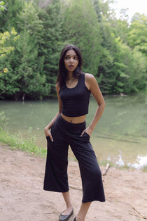 Women's black bamboo crop top, Shop T.K.S, loungwear