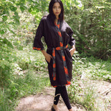 Women's organic cotton, reversible kimono robe.  Floral dresses for women.