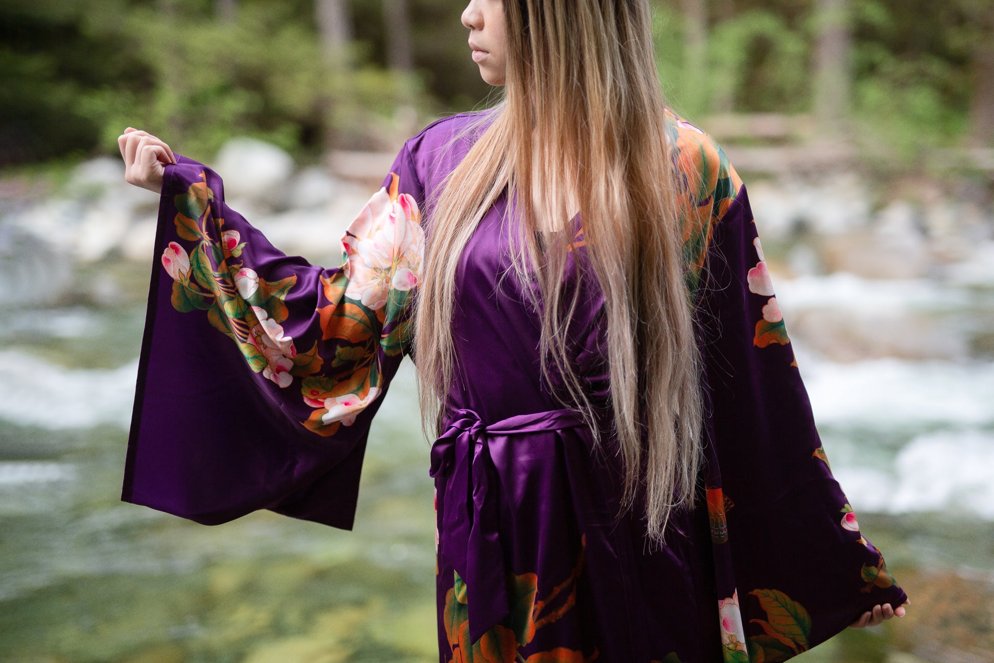 Women's purple kimono robe, maternity robe, the kimono store canada, best gift for my wife girlfriend