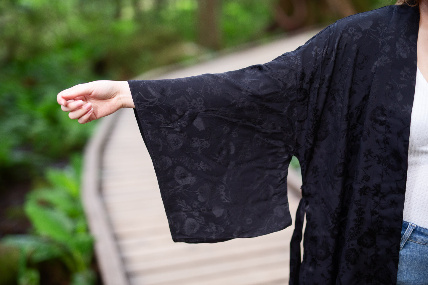 Women's Black Kimono Jacket robe, gifts for her, The Kimono Store Canada, Shop T.K.S