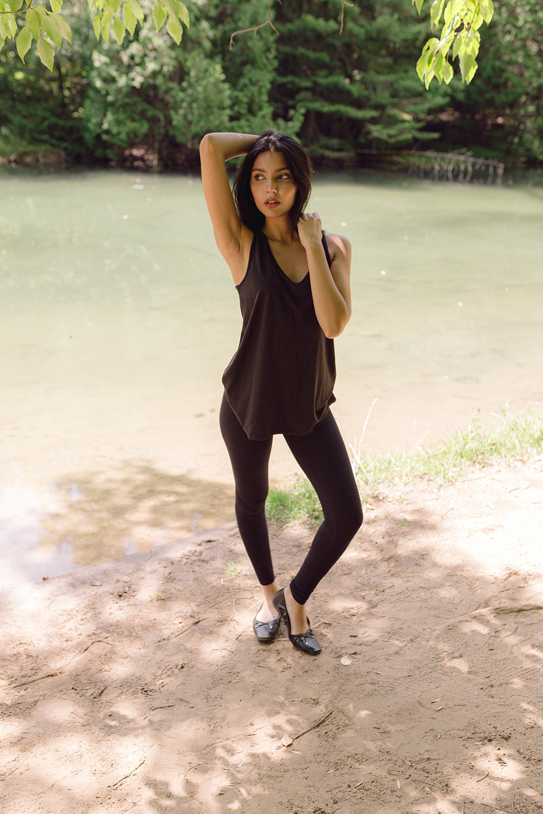 Women's black bamboo leggings, Shop T.K.S
