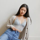 Women's light blue floral lace crop top, Shop T.K.S lingerie